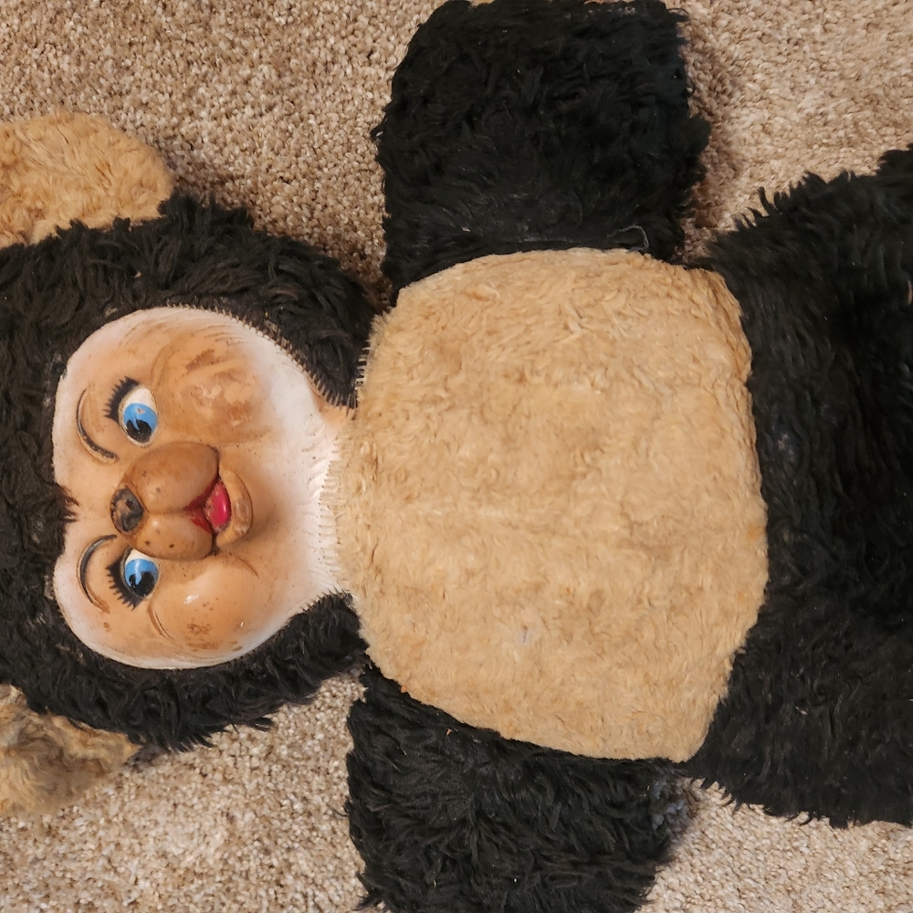 Vintage 1950 Rushton CHUBBY TUBBY BLACK TEDDY BEAR W/RUBBER FACE - Picture 9 of 11